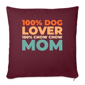 Chow Chow - Housse de coussin décorative 45 x 45 cm - bordeaux - Devant