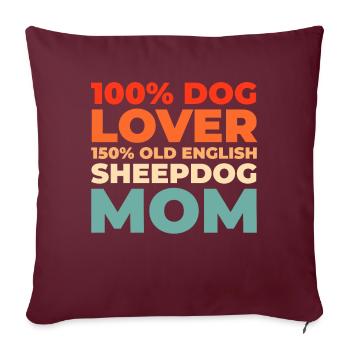 Vieux berger anglais Bobtail - Housse de coussin décorative 45 x 45 cm - bordeaux - Devant