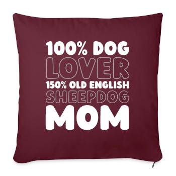 Vieux berger anglais Bobtail - Housse de coussin décorative 45 x 45 cm - bordeaux - Devant