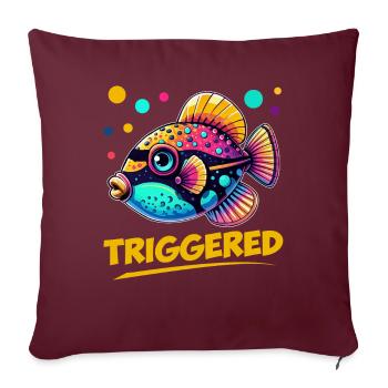 Humuhumunukunukuapua’a Pousseur de récif hawaïen - Housse de coussin décorative 45 x 45 cm - bordeaux - Devant