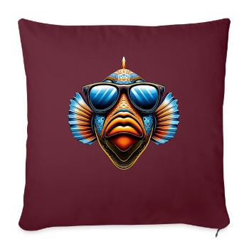 Humuhumunukunukuapua’a Pousseur de récif hawaïen - Housse de coussin décorative 45 x 45 cm - bordeaux - Devant
