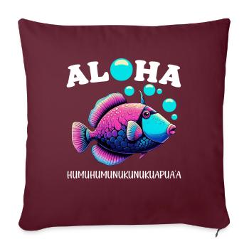 Humuhumunukunukuapua’a Pousseur de récif hawaïen - Housse de coussin décorative 45 x 45 cm - bordeaux - Devant