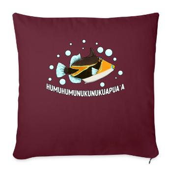 Humuhumunukunukuapua’a pousseur de récif hawaïen - Housse de coussin décorative 45 x 45 cm - bordeaux - Devant