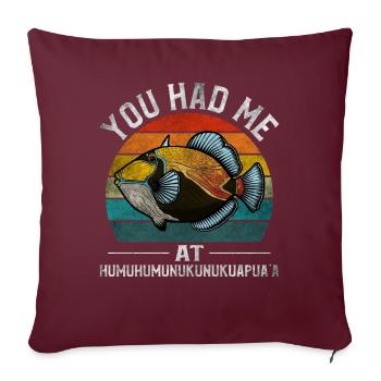 Humuhumunukunukuapua’a Pousseur de récif hawaïen - Housse de coussin décorative 45 x 45 cm - bordeaux - Devant