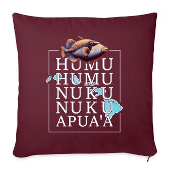 Humuhumunukunukuapua’a Pousseur de récif hawaïen - Housse de coussin décorative 45 x 45 cm - bordeaux - Devant