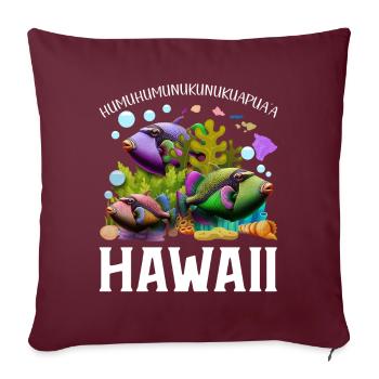 Humuhumunukunukuapua’a pousseur de récif hawaïen - Housse de coussin décorative 45 x 45 cm - bordeaux - Devant