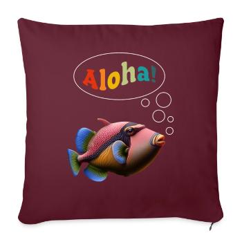 Humuhumunukunukuapua’a Pousseur de récif hawaïen - Housse de coussin décorative 45 x 45 cm - bordeaux - Devant