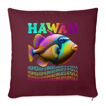 Humuhumunukunukuapua’a pousseur de récif hawaïen - Housse de coussin décorative 45 x 45 cm - bordeaux - Devant