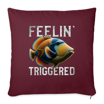 Humuhumunukunukuapua’a Pousseur de récif hawaïen - Housse de coussin décorative 45 x 45 cm - bordeaux - Devant