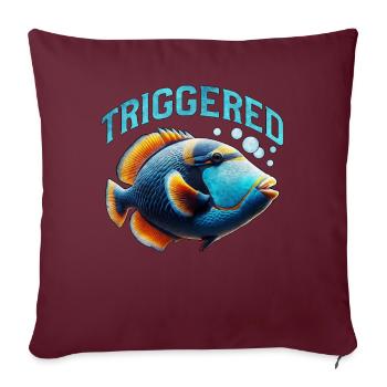 Humuhumunukunukuapua’a Pousseur de récif hawaïen - Housse de coussin décorative 45 x 45 cm - bordeaux - Devant