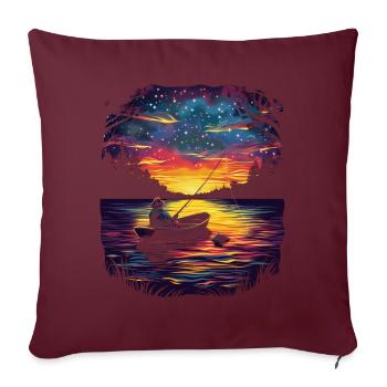 Pêcheur Pêcheur Pêcheur Pop Art - Housse de coussin décorative 45 x 45 cm - bordeaux - Devant
