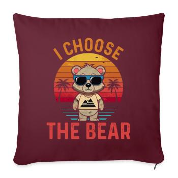 I choose the Bear funny Beach Bear - Sofakissenbezug 45 x 45 cm - Burgunderrot - Vorne