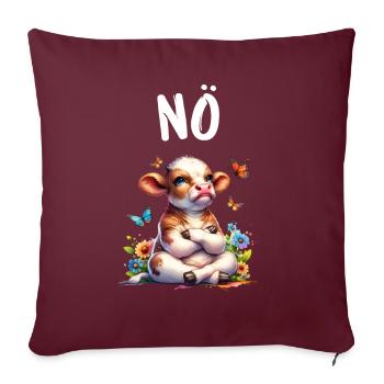 Vache disant non pour les garçons et les filles - Housse de coussin décorative 45 x 45 cm - bordeaux - Devant