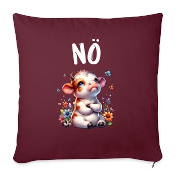 Vache disant non pour les garçons et les filles - Housse de coussin décorative 45 x 45 cm - bordeaux - Devant