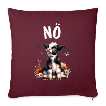 Vache disant non pour les garçons et les filles - Housse de coussin décorative 45 x 45 cm - bordeaux - Devant