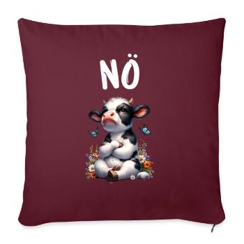 Vache disant non pour les garçons et les filles - Housse de coussin décorative 45 x 45 cm - bordeaux - Devant