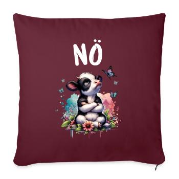 Vache disant non pour les garçons et les filles - Housse de coussin décorative 45 x 45 cm - bordeaux - Devant