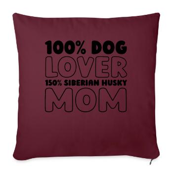 Husky sibérien - Housse de coussin décorative 45 x 45 cm - bordeaux - Devant