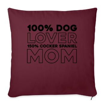 Cocker Spaniel - Sofakissenbezug 45 x 45 cm - Burgunderrot - Vorne
