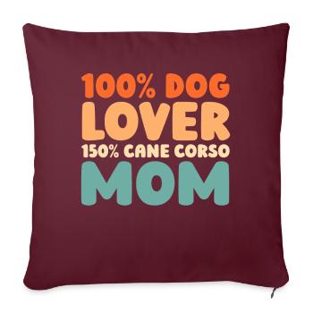 Cane corso - Housse de coussin décorative 45 x 45 cm - bordeaux - Devant