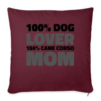 Cane corso - Housse de coussin décorative 45 x 45 cm - bordeaux - Devant