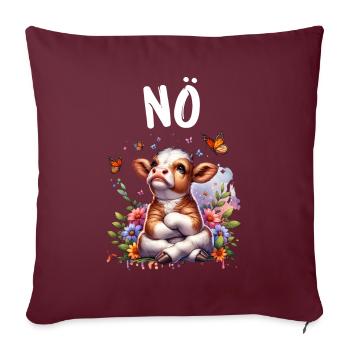 Vache disant non pour les garçons et les filles - Housse de coussin décorative 45 x 45 cm - bordeaux - Devant