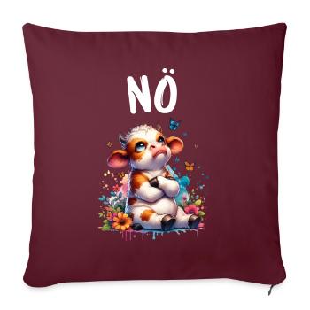 Vache disant non pour les garçons et les filles - Housse de coussin décorative 45 x 45 cm - bordeaux - Devant