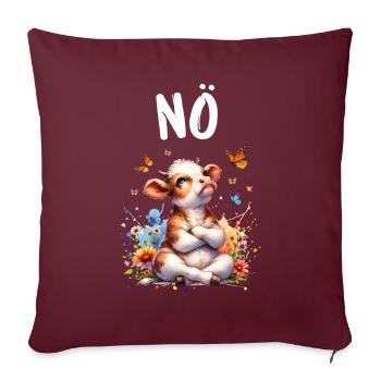 Vache disant non pour les garçons et les filles - Housse de coussin décorative 45 x 45 cm - bordeaux - Devant