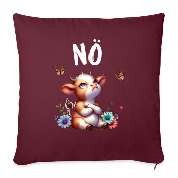 Vache disant non pour les garçons et les filles - Housse de coussin décorative 45 x 45 cm - bordeaux - Devant