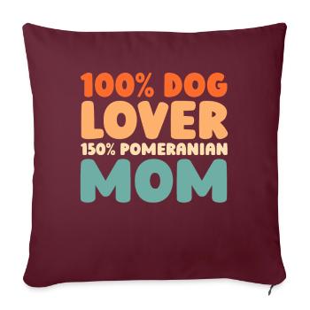 Poméranien - Housse de coussin décorative 45 x 45 cm - bordeaux - Devant