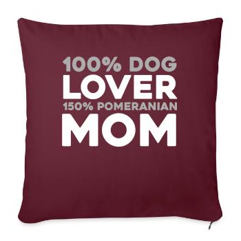 Poméranien - Housse de coussin décorative 45 x 45 cm - bordeaux - Devant