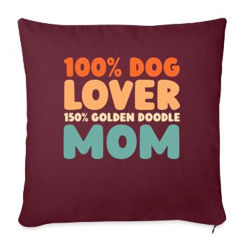 Doodle d’or - Housse de coussin décorative 45 x 45 cm - bordeaux - Devant