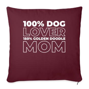 Doodle d’or - Housse de coussin décorative 45 x 45 cm - bordeaux - Devant