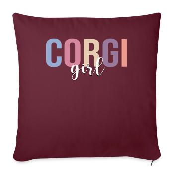Amoureux des chiens - Housse de coussin décorative 45 x 45 cm - bordeaux - Devant