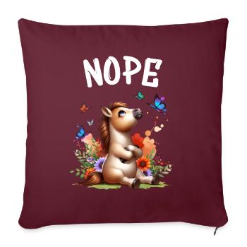 Cheval Drôle Dicton Non pour les amoureux des chevaux - Housse de coussin décorative 45 x 45 cm - bordeaux - Devant