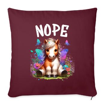 Cheval Drôle Dicton Non pour les amoureux des chevaux - Housse de coussin décorative 45 x 45 cm - bordeaux - Devant