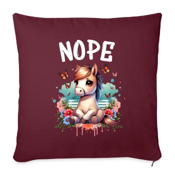 Cheval Drôle Dicton Non pour les amoureux des chevaux - Housse de coussin décorative 45 x 45 cm - bordeaux - Devant