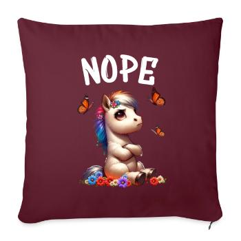 Cheval Drôle Dicton Non pour les amoureux des chevaux - Housse de coussin décorative 45 x 45 cm - bordeaux - Devant