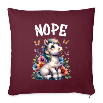 Cheval Drôle Dicton Non pour les amoureux des chevaux - Housse de coussin décorative 45 x 45 cm - bordeaux - Devant