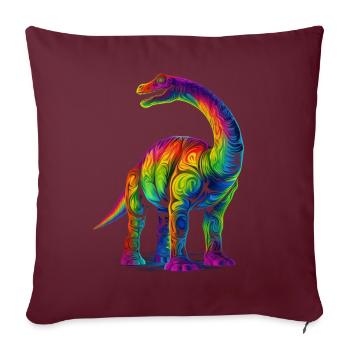 Dinosaure Brontosaure Pop Art - Housse de coussin décorative 45 x 45 cm - bordeaux - Devant