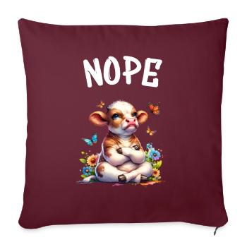 La vache dit non aux garçons et aux filles - Housse de coussin décorative 45 x 45 cm - bordeaux - Devant