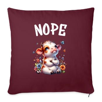 La vache dit non aux garçons et aux filles - Housse de coussin décorative 45 x 45 cm - bordeaux - Devant