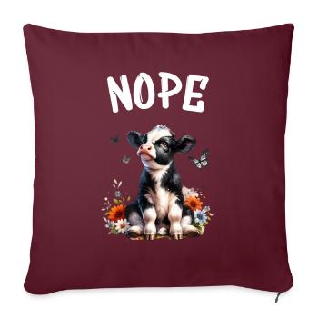 La vache dit non pour les garçons et les filles - Housse de coussin décorative 45 x 45 cm - bordeaux - Devant