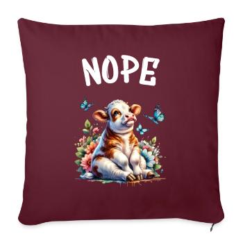 La vache dit non pour les garçons et les filles - Housse de coussin décorative 45 x 45 cm - bordeaux - Devant