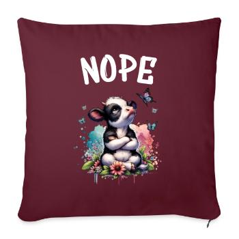 La vache dit non aux garçons et aux filles - Housse de coussin décorative 45 x 45 cm - bordeaux - Devant