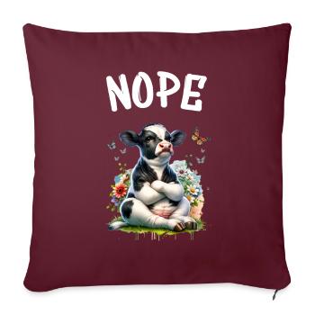 La vache dit non pour les garçons et les filles - Housse de coussin décorative 45 x 45 cm - bordeaux - Devant