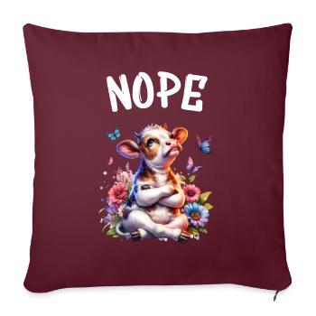 La vache dit non aux garçons et aux filles - Housse de coussin décorative 45 x 45 cm - bordeaux - Devant