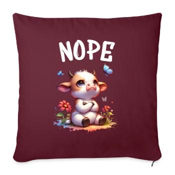 La vache dit non aux garçons et aux filles - Housse de coussin décorative 45 x 45 cm - bordeaux - Devant