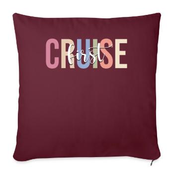 Croisière Vacances Croisière Bateau de croisière - Housse de coussin décorative 45 x 45 cm - bordeaux - Devant