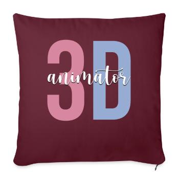 Graphiste d’animation - Housse de coussin décorative 45 x 45 cm - bordeaux - Devant